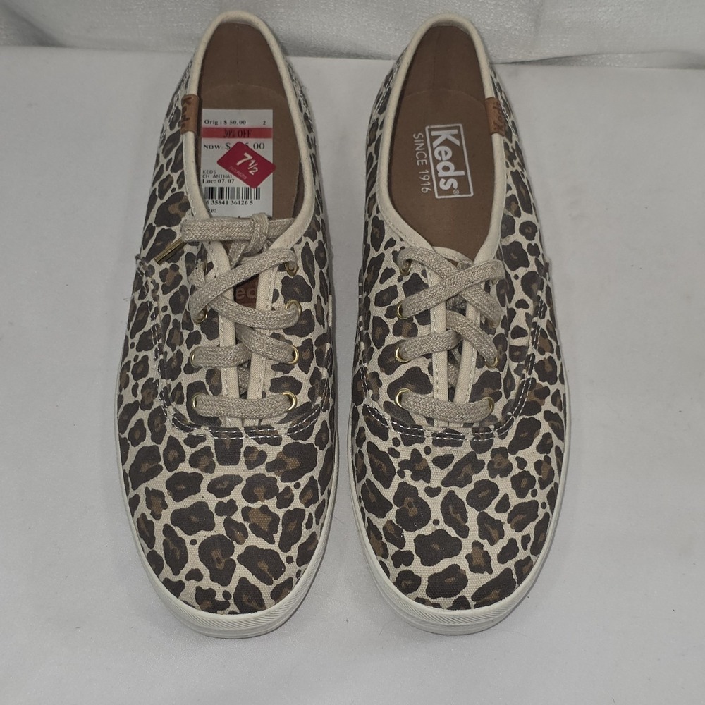 Keds Womens Animal Leopard Print Sneakers Womens Size 7.5